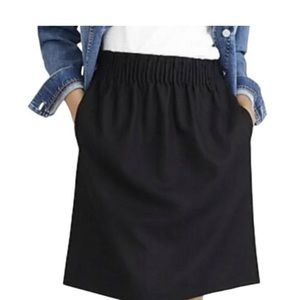 J. CREW Pull On Elastic Waistband Black Skirt size 00